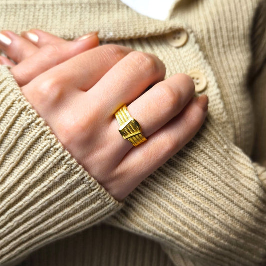 22 Ayar Altın Kaplama Hasır Yüzük