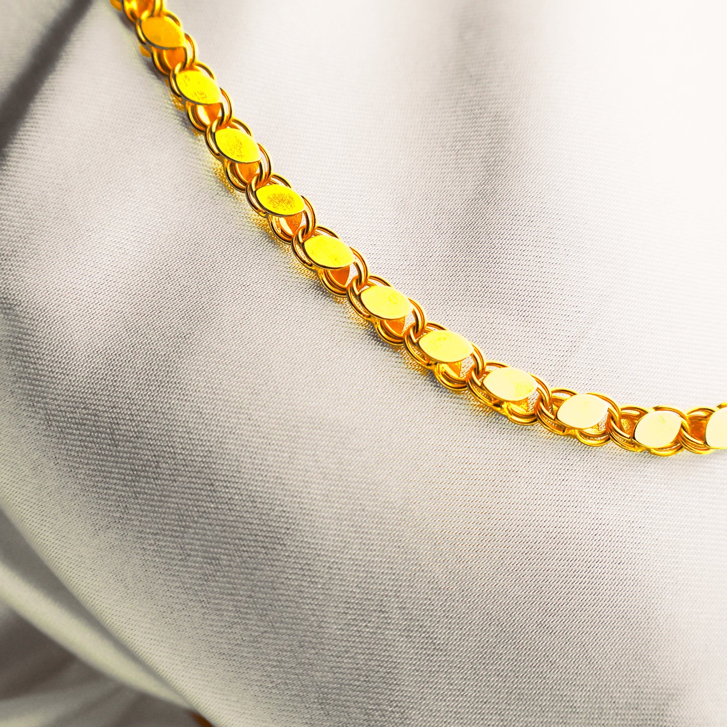 22 Ayar Altın Kaplama Pullu Zincir