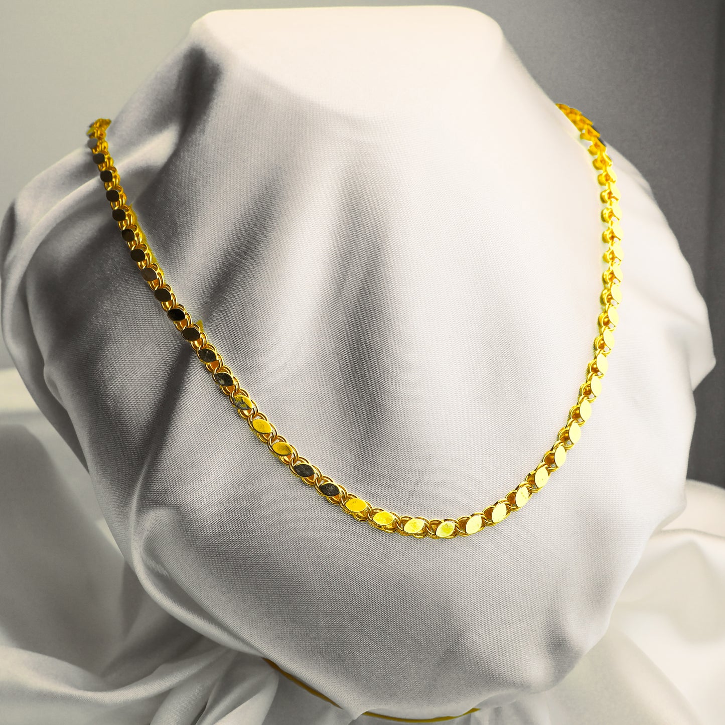 22 Ayar Altın Kaplama Pullu Zincir