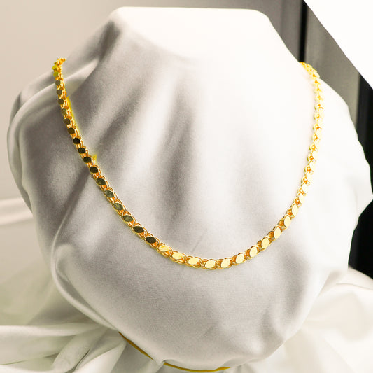 22 Ayar Altın Kaplama Pullu Zincir