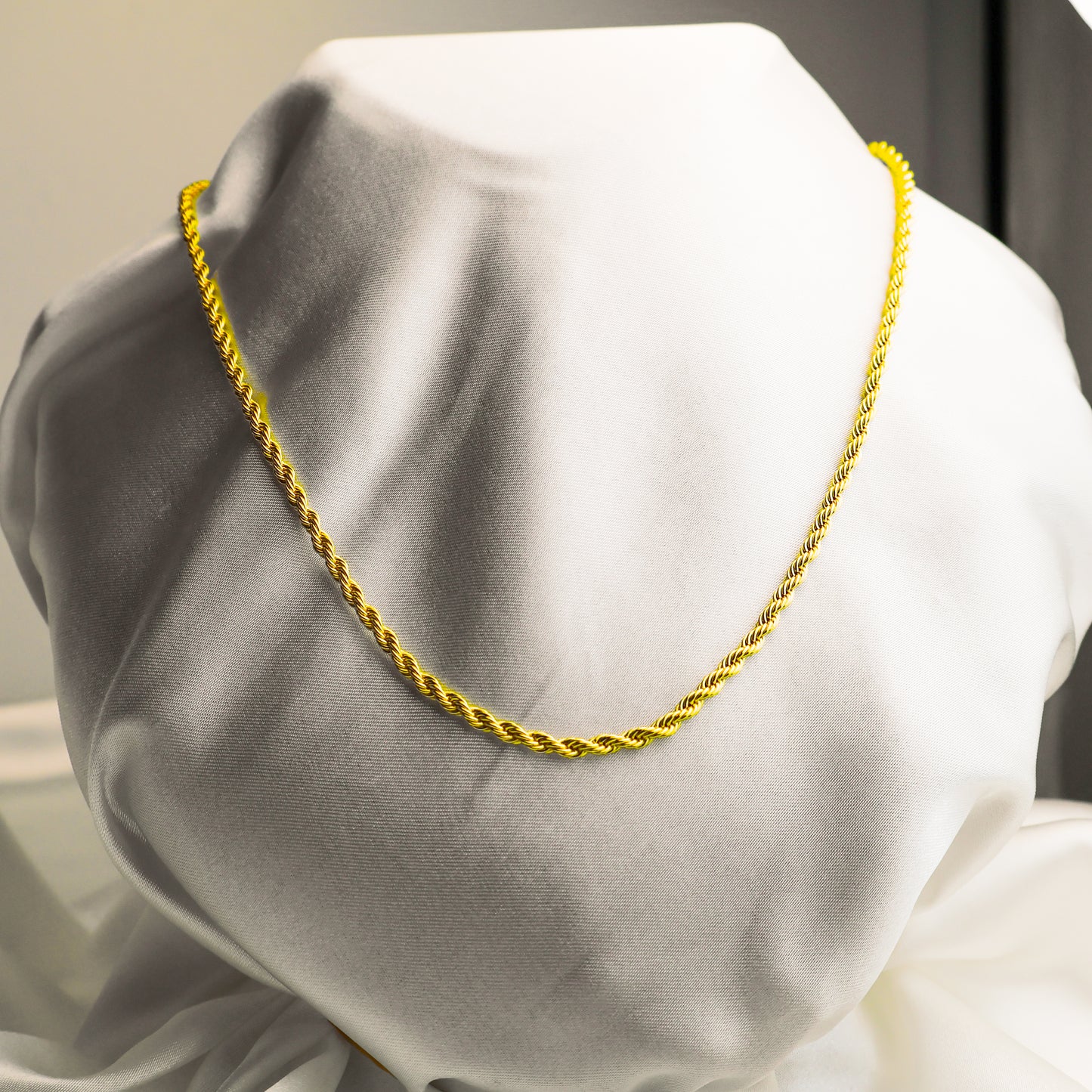 22 Ayar Altın Kaplama Halat Zincir (4 mm)