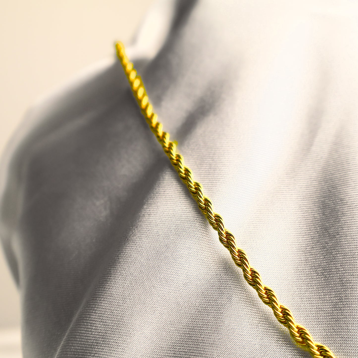 22 Ayar Altın Kaplama Halat Zincir (4 mm)