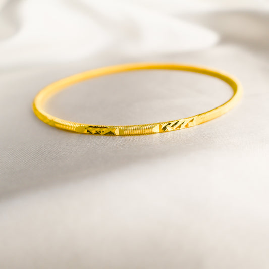 22 Ayar Altın Kaplama Desenli Ajda Bilezik