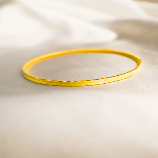 22 Ayar Altın Kaplama Oluklu Ajda Bilezik