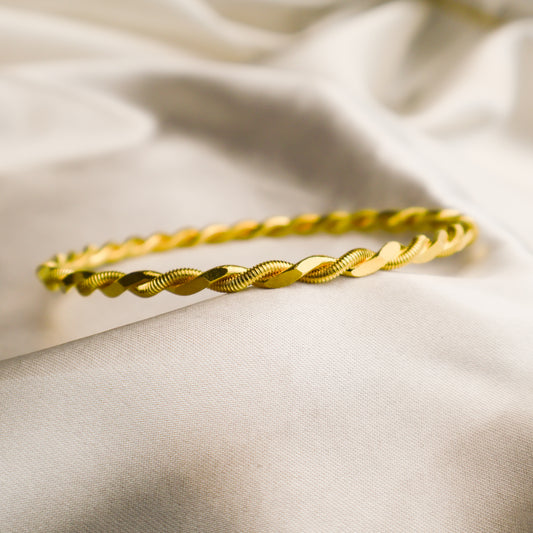 22 Ayar Altın Kaplama İkili Burma Bilezik