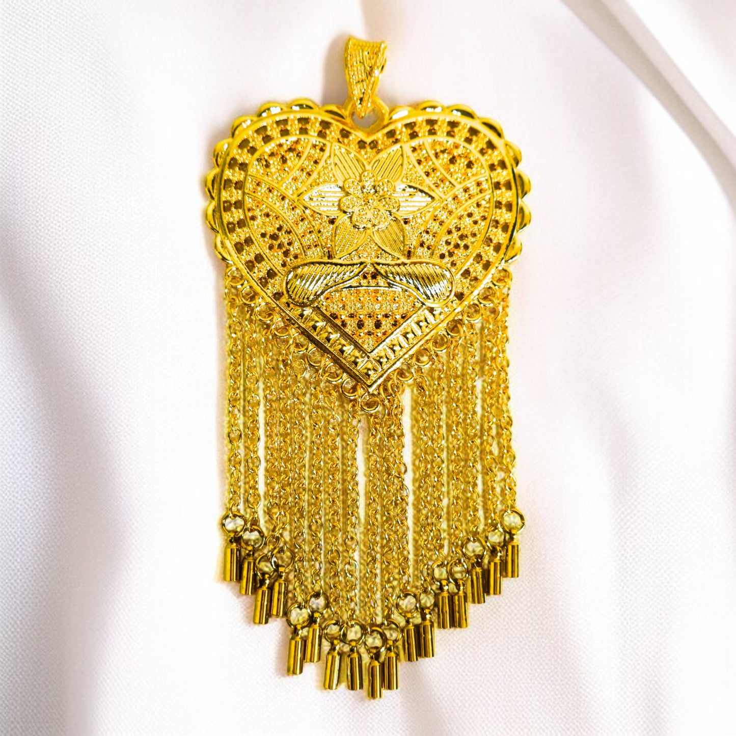 22 Ayar Altın Kaplama Hint Kolye Ucu | Zarif & Etnik Tasarım