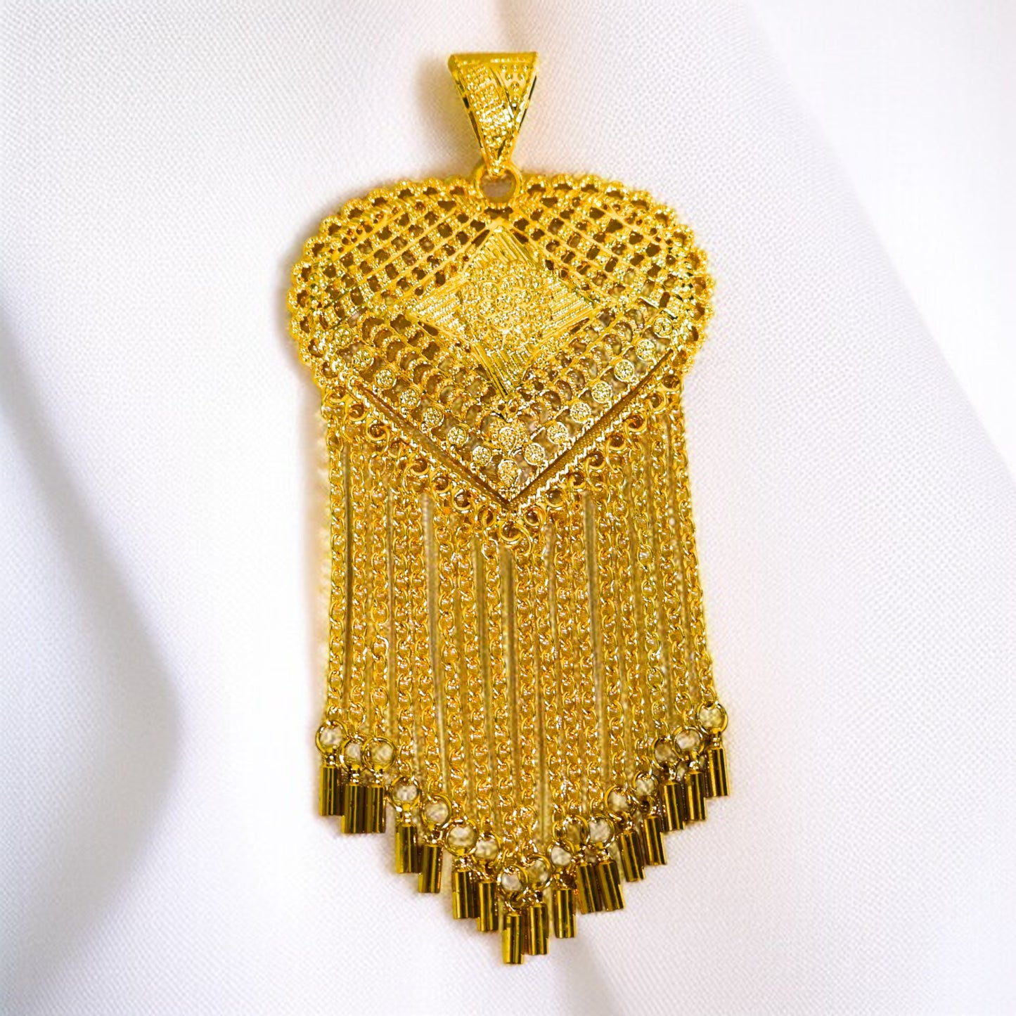 22 Ayar Altın Kaplama Hint Kolye Ucu | Zarif & Etnik Tasarım