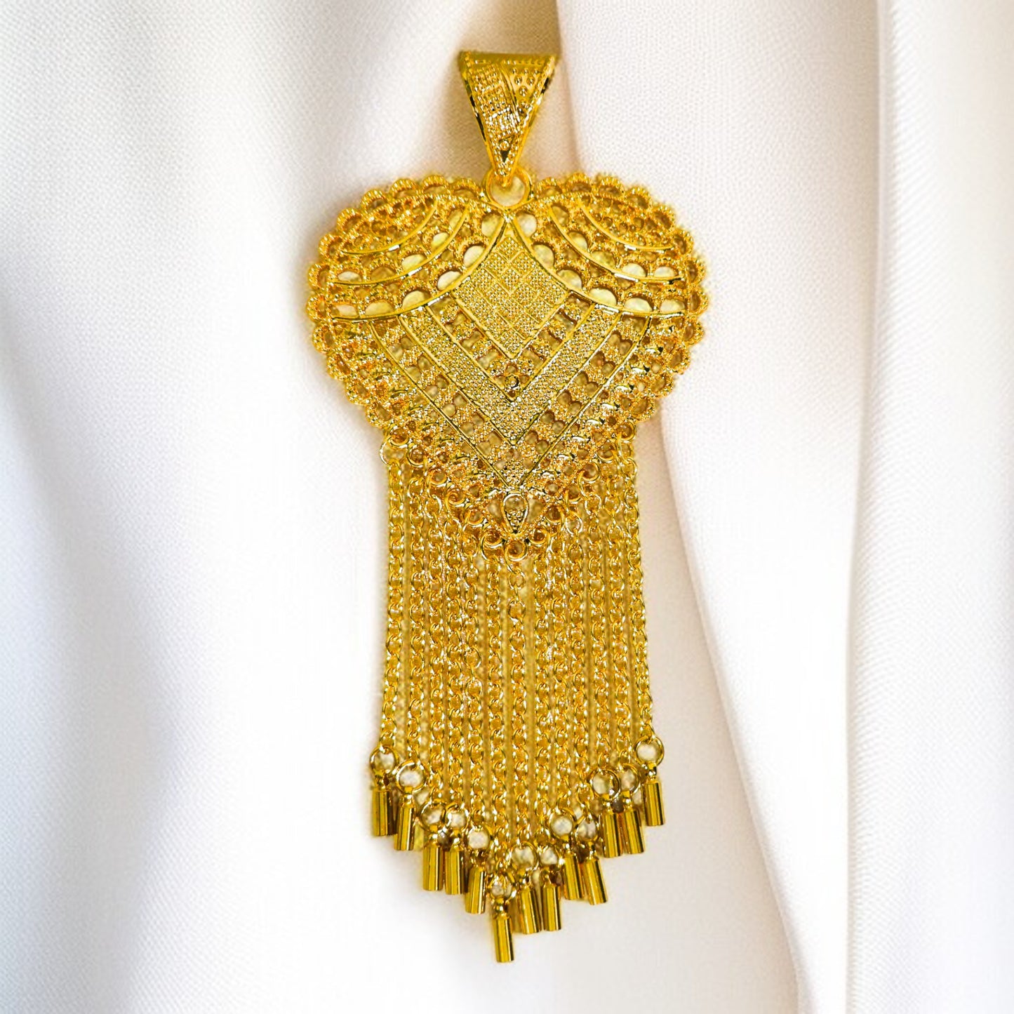 22 Ayar Altın Kaplama Hint Kolye Ucu | Zarif & Etnik Tasarım