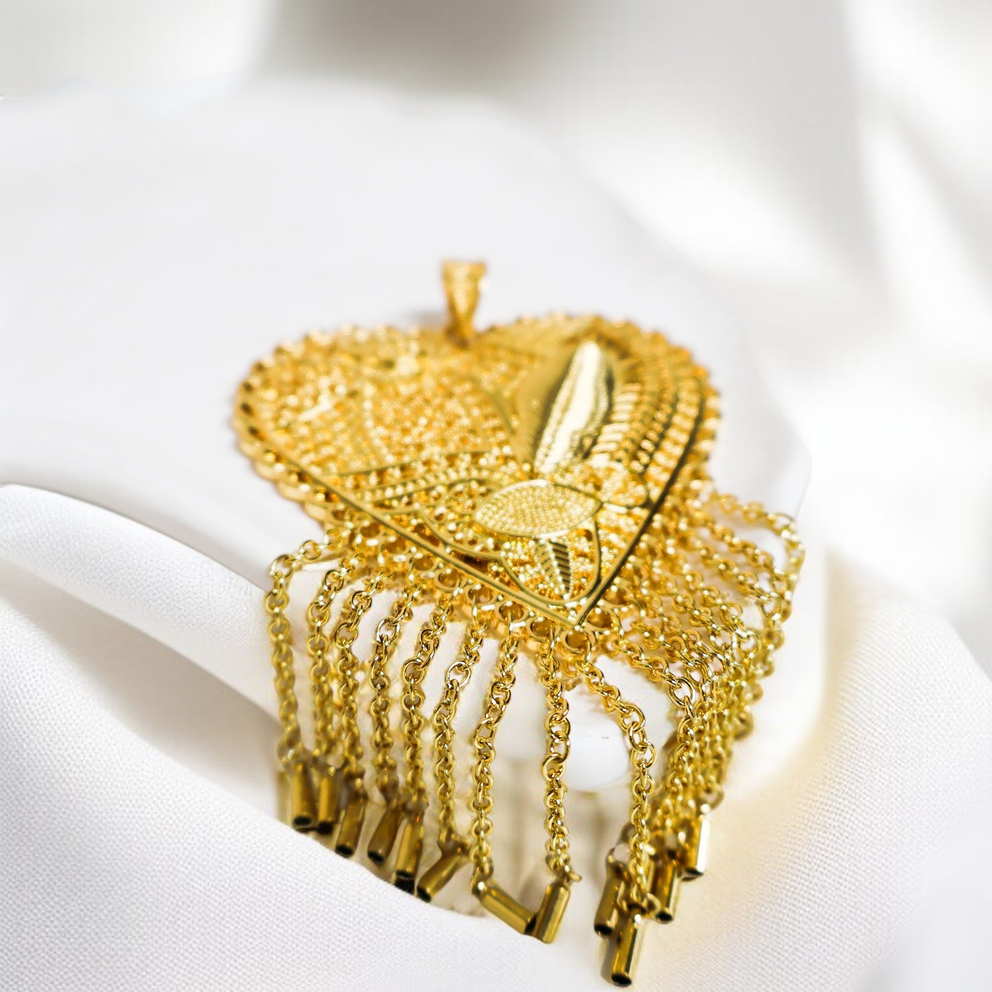 22 Ayar Altın Kaplama Hint Kolye Ucu | Zarif & Etnik Tasarım