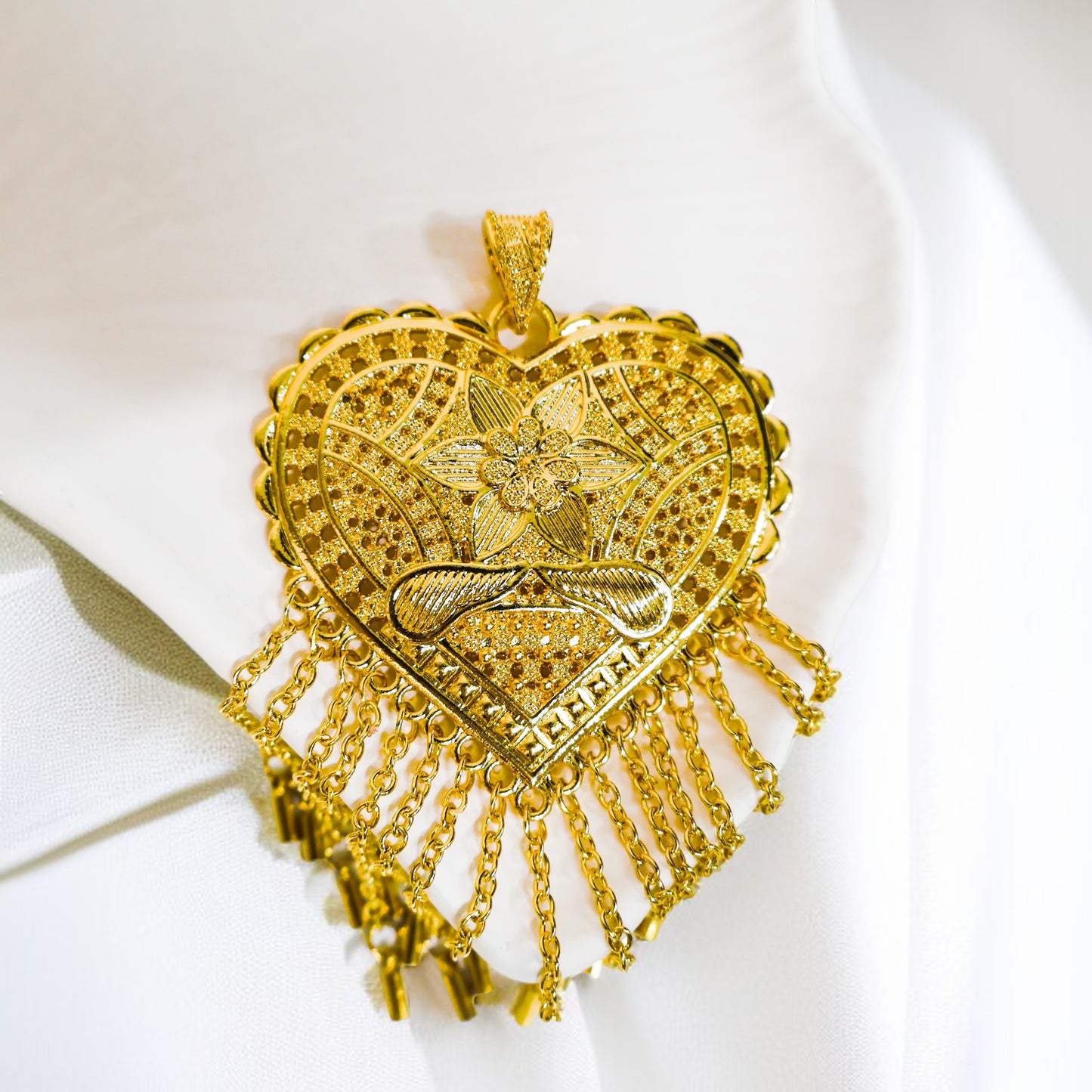 22 Ayar Altın Kaplama Hint Kolye Ucu | Zarif & Etnik Tasarım