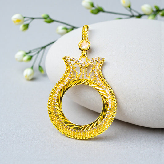 22 Ayar Altın Kaplama Lale Form Yarım Altın Uyumlu Kolye Ucu