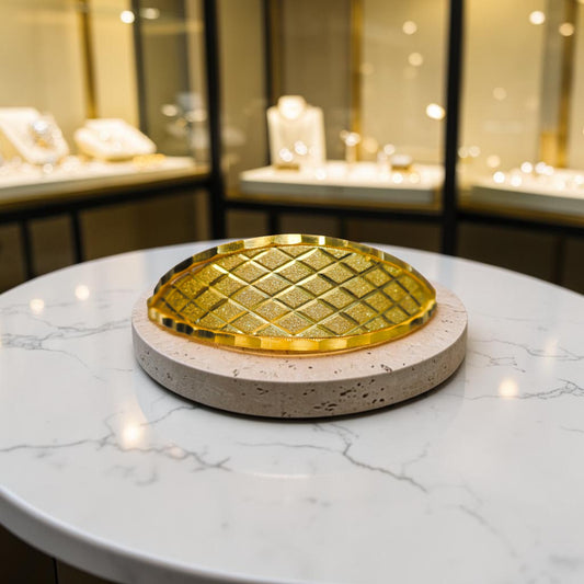 Baklava Model Astarlı Kelepçe | 22 Ayar Altın Kaplama